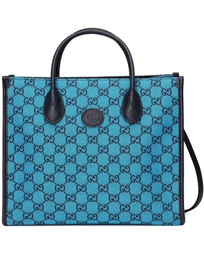 Gucci GG Multicolor Small Tote Bag - Blue