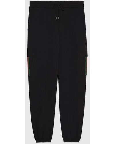 Gucci Cotton Jersey Jogging Trouser With Web - Black