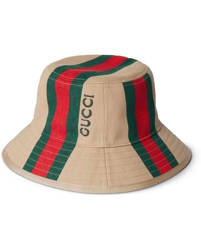 Gucci Bucket Hat With Web - Green