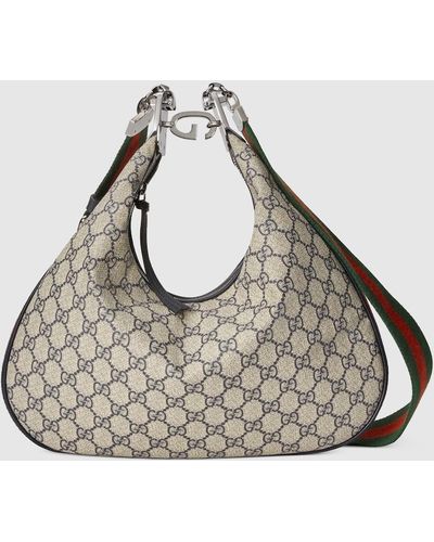 Gucci Attache Large Shoulder Bag - Gray