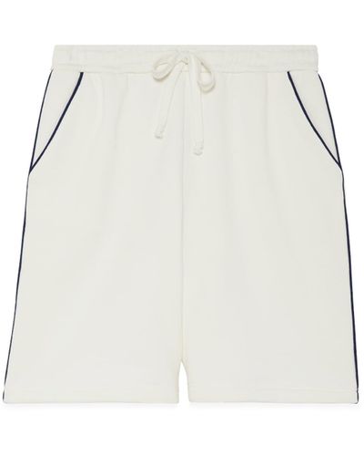 Gucci Cotton Jersey Shorts With Embroidery - White