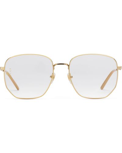 Gucci Rectangular-frame Metal Glasses - Metallic
