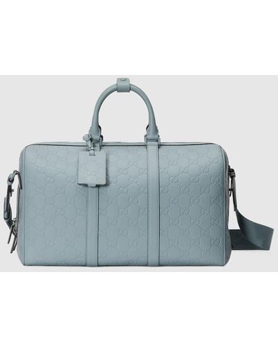 Gucci GG Rubber-effect Medium Duffle Bag - Blue