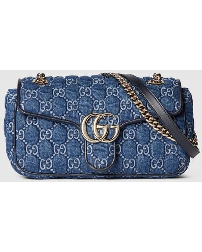 Gucci GG Marmont Small Shoulder Bag - Blue