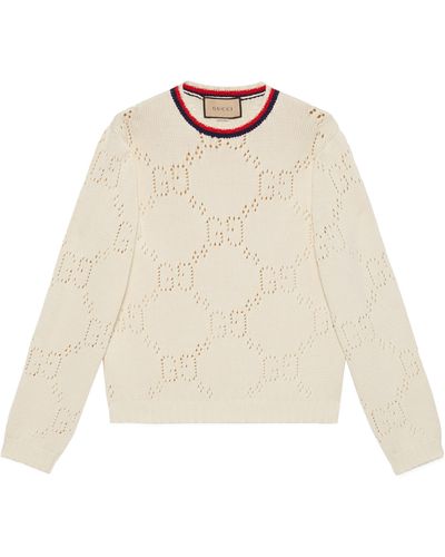 Gucci Perforated GG Cotton Jumper - Natural