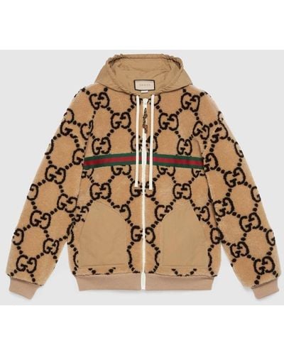 Gucci Maxi GG Wool Jersey Jacket - Natural