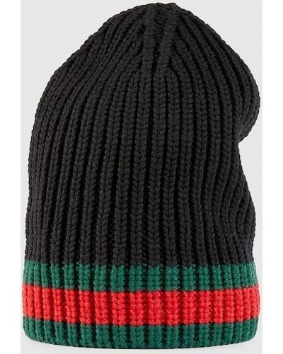 Gucci Wool Hat With Web - Black