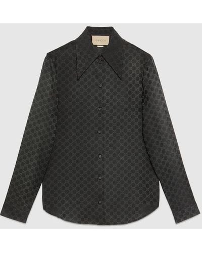 Gucci GG Silk Crêpe Shirt - Black