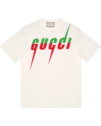 Gucci Brand-print Short-sleeved Cotton-jersey T-shirt - Natural