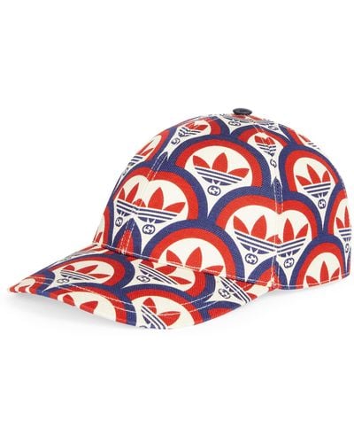 Gucci Adidas X Trefoil Print Baseball Hat - Red