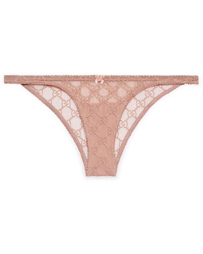 Gucci GG Embroidered Tulle Briefs - Pink