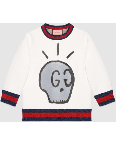 Gucci Ghost Cotton Sweatshirt - White