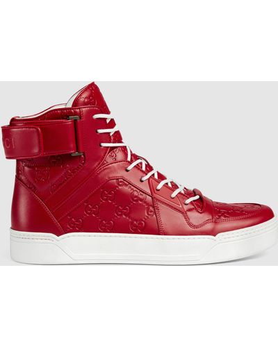 Gucci Signature High-top Sneaker - Red