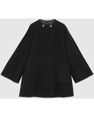 Gucci Reversible Diagonal G Wool Coat - Black