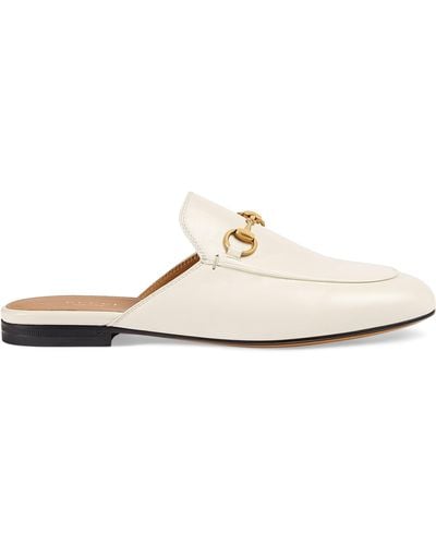 Gucci Princetown Leather Backless Loafer - White