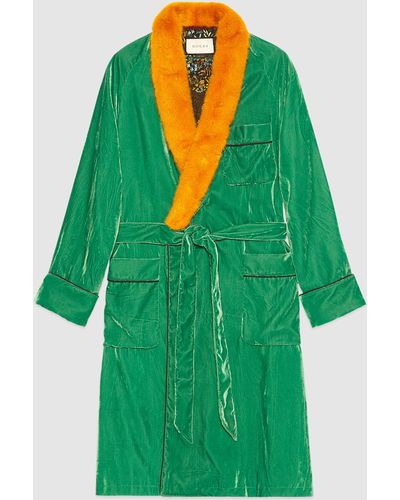 Gucci Embroidered Velvet Dressing Gown - Multicolor