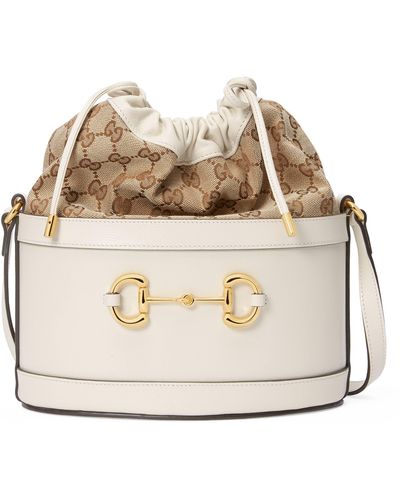 Gucci Horsebit 1955 Bucket Bag - White