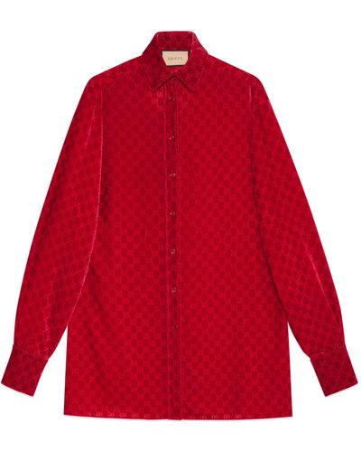 Gucci GG Velvet Shirt - Red