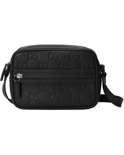 Gucci GG Rubber-effect Mini Shoulder Bag - Black