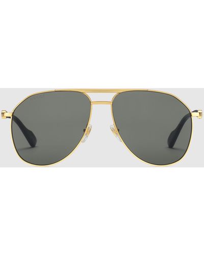 Gucci Aviator Frame Sunglasses - Gray
