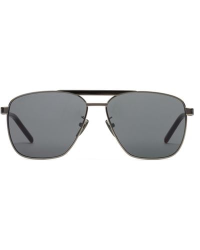 Gucci Navigator-frame Sunglasses - Grey