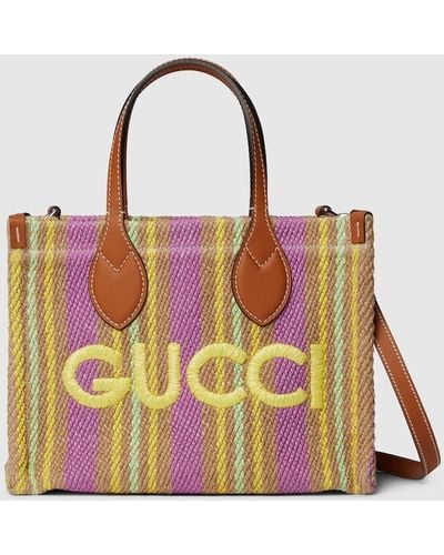Gucci Small Tote Bag With Patch - Pink
