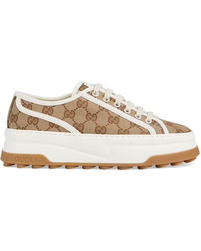 Gucci Tennis Treck Canvas Low-top Trainers - Brown