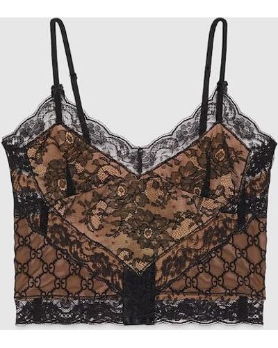 Gucci GG Lace Top - Brown
