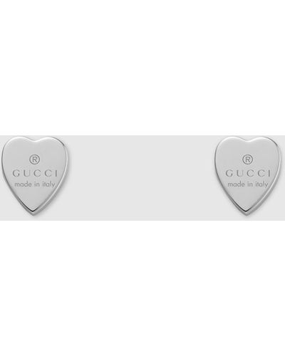 Gucci Trademark Heart-shaped Earrings - Metallic