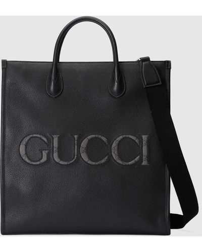 Gucci ミディアム トートバッグ, ブラック, Leather