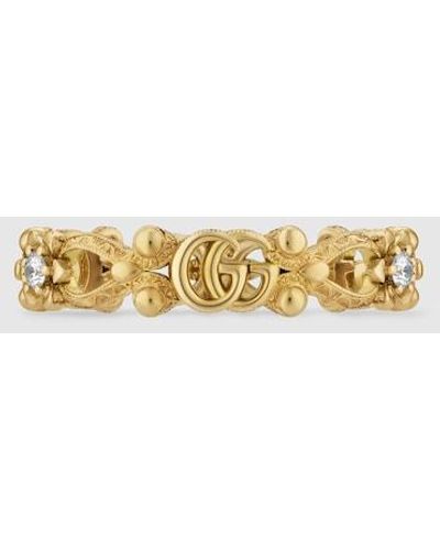 Gucci Flora 18k Ring With Diamonds - Metallic