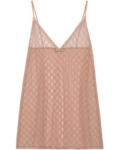 Gucci GG Tulle Lingerie Dress - Pink