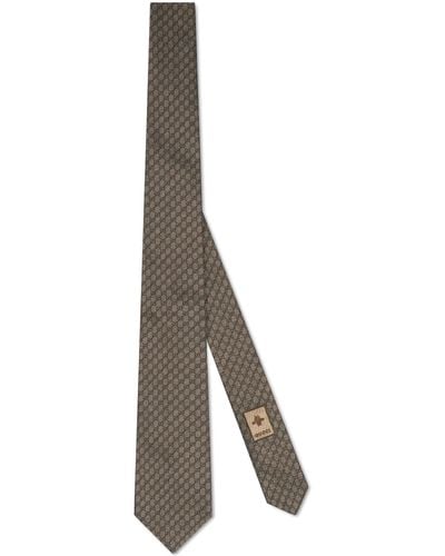 Gucci Silk-wool Interlocking G Tie - Grey