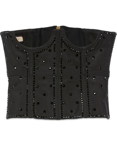 Gucci Silk With Crystals Corset - Black