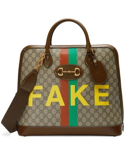 Gucci 'fake/not' Small Duffle Bag - Natural