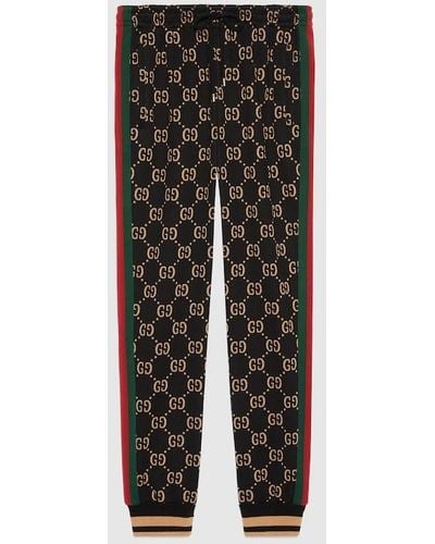 Gucci GG Jersey Cotton Track Bottoms - Brown