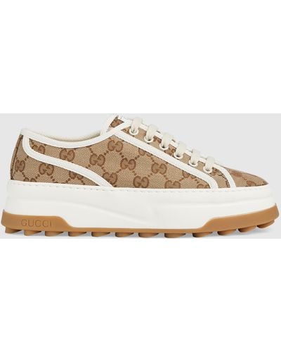 Gucci Tennis Treck Canvas Low-top Sneakers - Brown