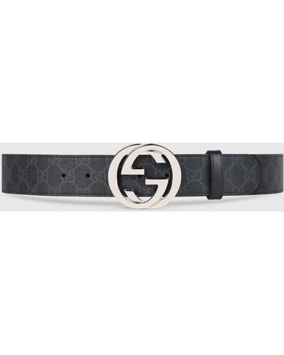 Gucci GG Supreme Belt With G Buckle - Black