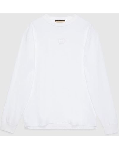 Gucci Cotton Jersey Long-sleeved T-shirt - White
