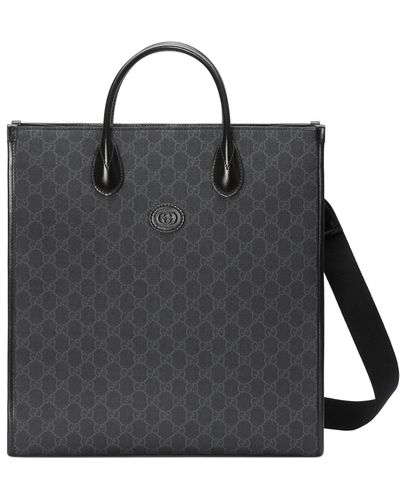 Gucci Medium Gg Supreme Tote Bag - Black