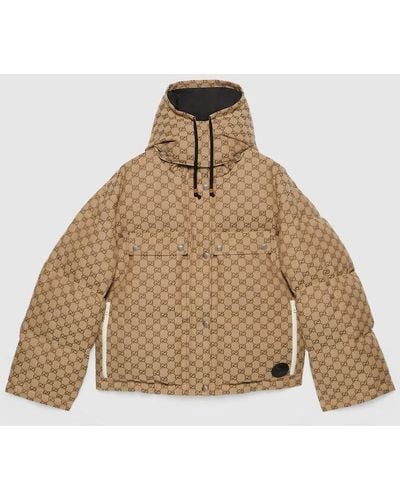 Gucci GG Cotton Canvas Puffer Jacket - Natural