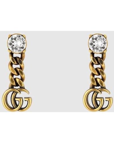 Gucci gg Marmont Crystal Earrings - Metallic