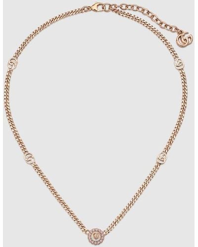 Gucci Double G Flower Necklace - Metallic