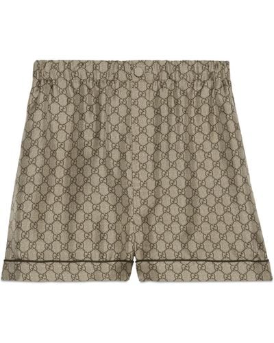 Gucci GG Supreme Silk Shorts - Natural