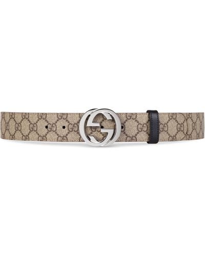 Gucci Reversible GG Supreme Belt - Grey