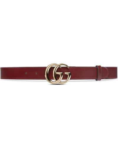 Gucci GG Marmont Thin Belt - Red