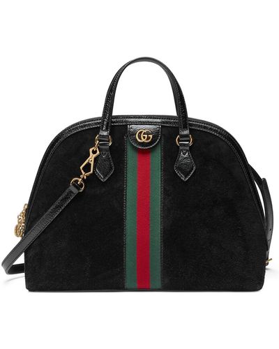 Gucci Ophidia Suede Dome Satchel - Black