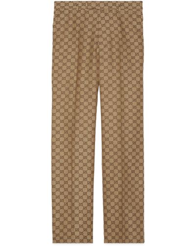 Gucci GG Supreme Linen Trousers - Natural