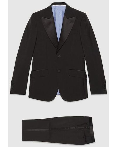 Gucci Fitted Mohair Wool Tuxedo - Black