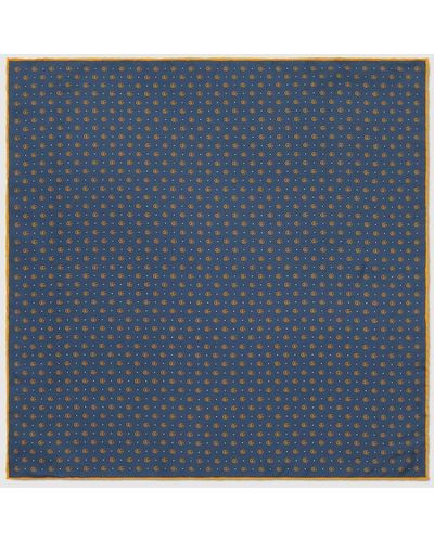 Gucci Double G And Polka Dot Silk Pocket Square - Blue